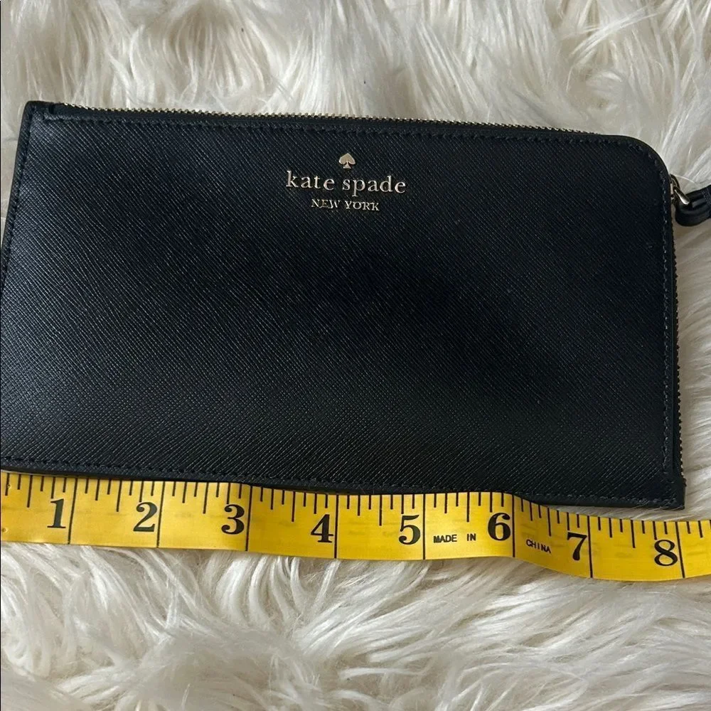 Kate Spade Black Leather wristlet brand new with tag